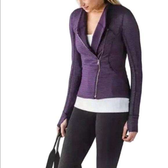 🆕LULULEMON PRECISION PURPLE LILAC CHAIN LINK DEEP ZINFANDEL ASYMMETRICAL JACKET - Picture 13 of 14